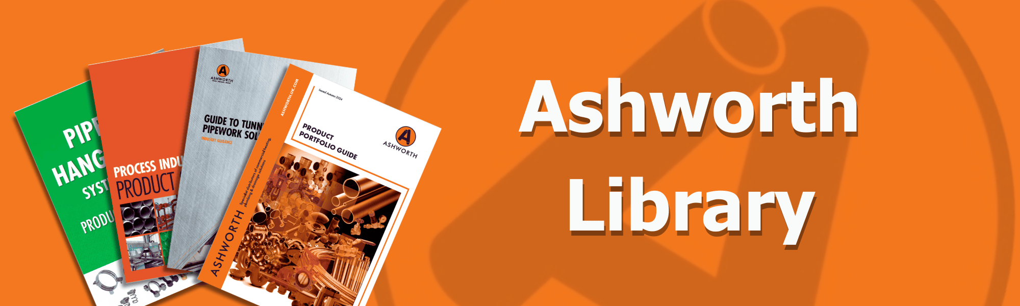 Ashworth Library section showing digital brochures and product literature.