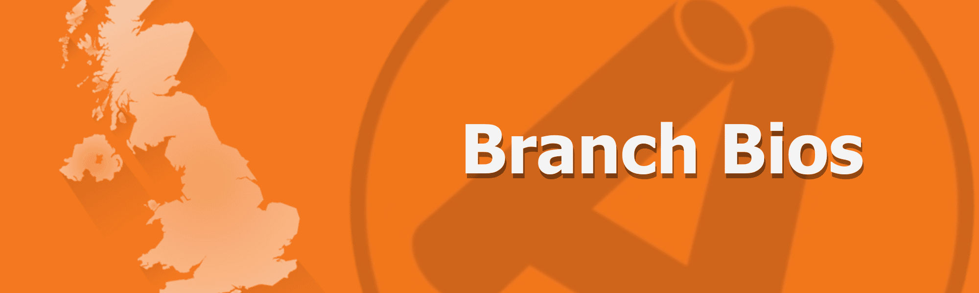 Branch Bios section showing UK branch locations and team introductions