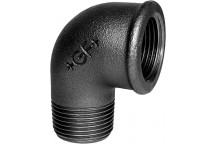 8mm F92 Black Malleable Iron M/F Elbow