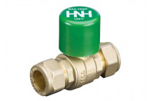 15mm 100CLS DZR Brass Ball Valve Compression Ended Lockshield PN16