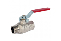 50mm ART46 Brass Ball Valve Red Lever BSPP Ends MxF PN40