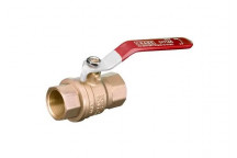 8mm D171A DZR Brass Ball Valve Red Lever PN25 FxF