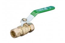 15mm 100C DZR Brass Ball Valve Compression Ended Green Lever PN25