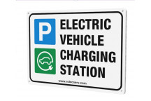 A5 Landscape Aluminium EV Parking Sign