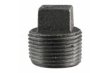 8mm F291S Black Malleable Iron Solid Plug