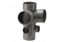 110mm 106.490.12 Grey 92deg Spigot Corner Branch 2 Boss Horns 2 Waste Sockets