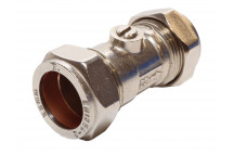 15mm ART18 Chrome Plated Brass Isolating Valve CxC