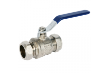 35mm ART89 Brass Ball Valve Blue Lever CxC Ends PN25