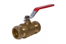 15mm ART59 DZR Brass Ball Valve Red Lever CxC PN25