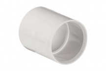 40mm 210.15 White Double Socket Straight Coupler