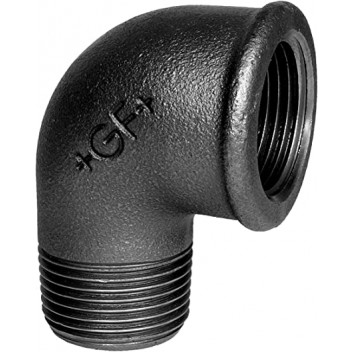 8mm F92 Black Malleable Iron M/F Elbow