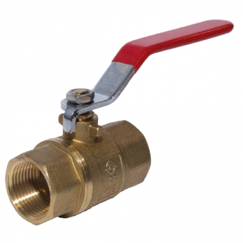 10mm ART50 DZR Brass 2 Piece Ball Valve Red Lever BSPT FxF PN40