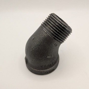 15mm OA156 Black Malleable Iron Male/Female 45 Degree Elbow