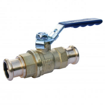 42mm PS550 DZR Ball Valve Blue Lever Pressfit Ends