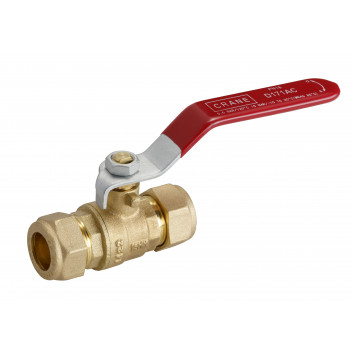 22mm D171AC Compression DZR Brass Ball Valve Red Lever PN16