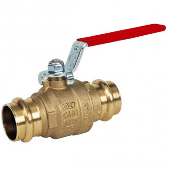 15mm ART55PRS DZR Brass Ball Valve Red Lever Pressfit Ends PN24