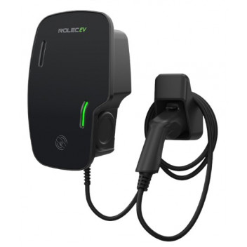 Zura Smart EV Charger - 1 x up to 7.4kW Type 2 5m Tethered - Black