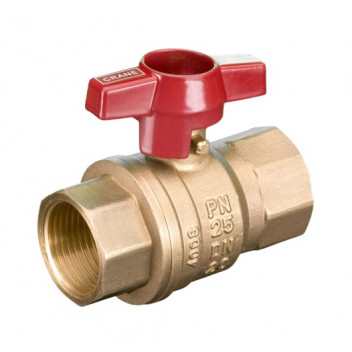 15mm D171ATH DZR Brass Ball Valve Red T-Handle PN25 FxF