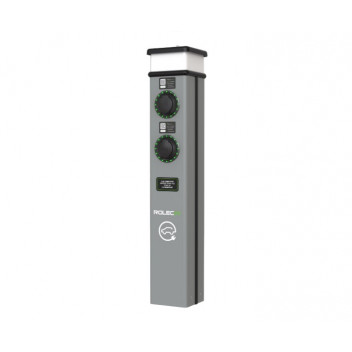 BasicCharge Smart EV Charging Pedestal - 2x up to 7.4kW Type 2 Sockets - Grey