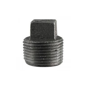 8mm F291S Black Malleable Iron Solid Plug