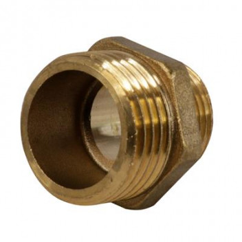 3/8x1/4\"  Brass Reducing Hexagonal Nipple