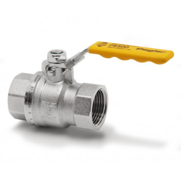 8mm PB500 Chrome Plated Brass Ball Valve Yellow Lever PN25 FxF