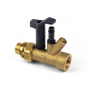 1\" DZR Brass TVA Isolating and Drain Off Combination Valve