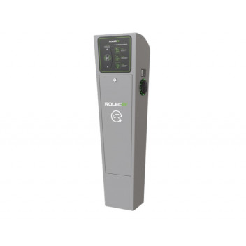 AutoCharge Smart EV Charging Pedestal - 2x up to 22kW 3PH Type 2 Sockets - Grey