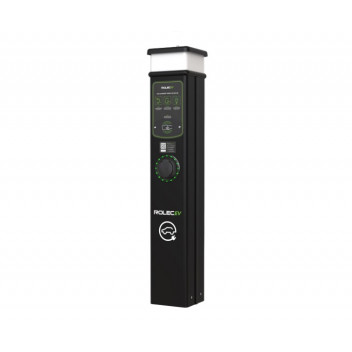 BasicCharge Smart EV Charging Pedestal - 1x up to 22kW 3PH Type 2 Socket - Black