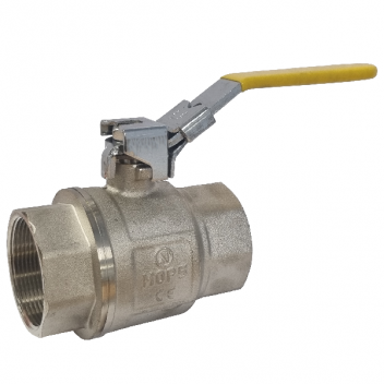 50mm ALB40P-257C1 Brass Ball Valve with Yellow Locking Lever BSPP