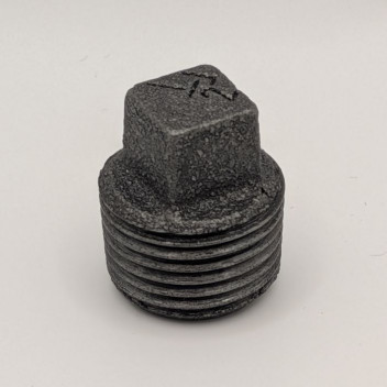 15mm OA147 Black Malleable Iron Hollow Plug