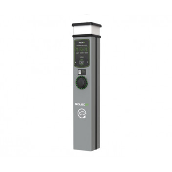 BasicCharge Smart EV Charging Pedestal - 1x up to 7.4kW Type 2 Socket - Grey