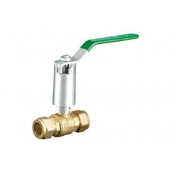 25mm 100EXT DZR Brass Ball Valve Green Lever Extended PN25