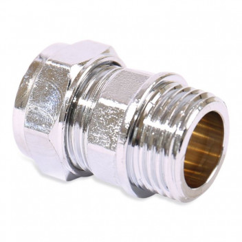 22x3/4\" Chrome Compression Male Iron BSP Coupling CP302