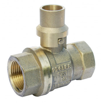 32mm PB550LS DZR Brass Ball Valve Lockshield PN25 FxF