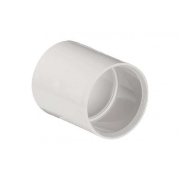 40mm 210.15 White Double Socket Straight Coupler