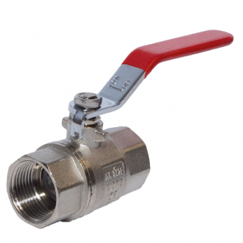 32mm ART40P Brass Ball Valve Red Lever BSPP Ends FxF