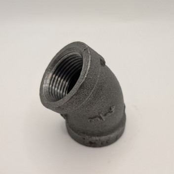 25mm OA155 Black Malleable Iron 45 Degree Elbow