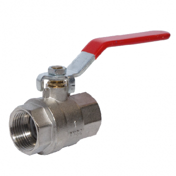 65mm ART54 Brass Ball Valve Red Lever BSPP Ends PN16