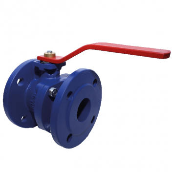 32mm ART279 Ductile Iron Ball Valve Red Handle PN16 Flanged Ends